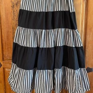 Black and white midi maxi skirt